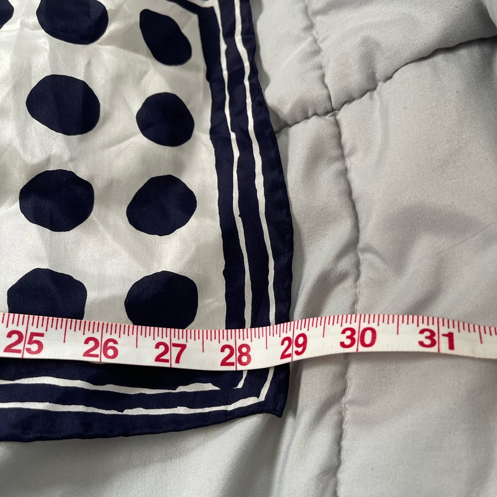 Vera  Navy and Beige Polka Dot Scarf Square - Picture 3 of 3